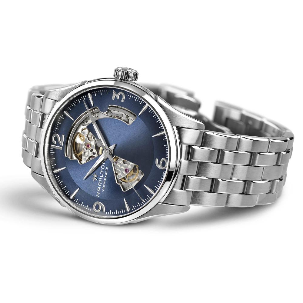 HAMILTON Jazzmaster Open Heart Auto Blue Dial 42mm Silver Stainless Steel Bracelet H32705141