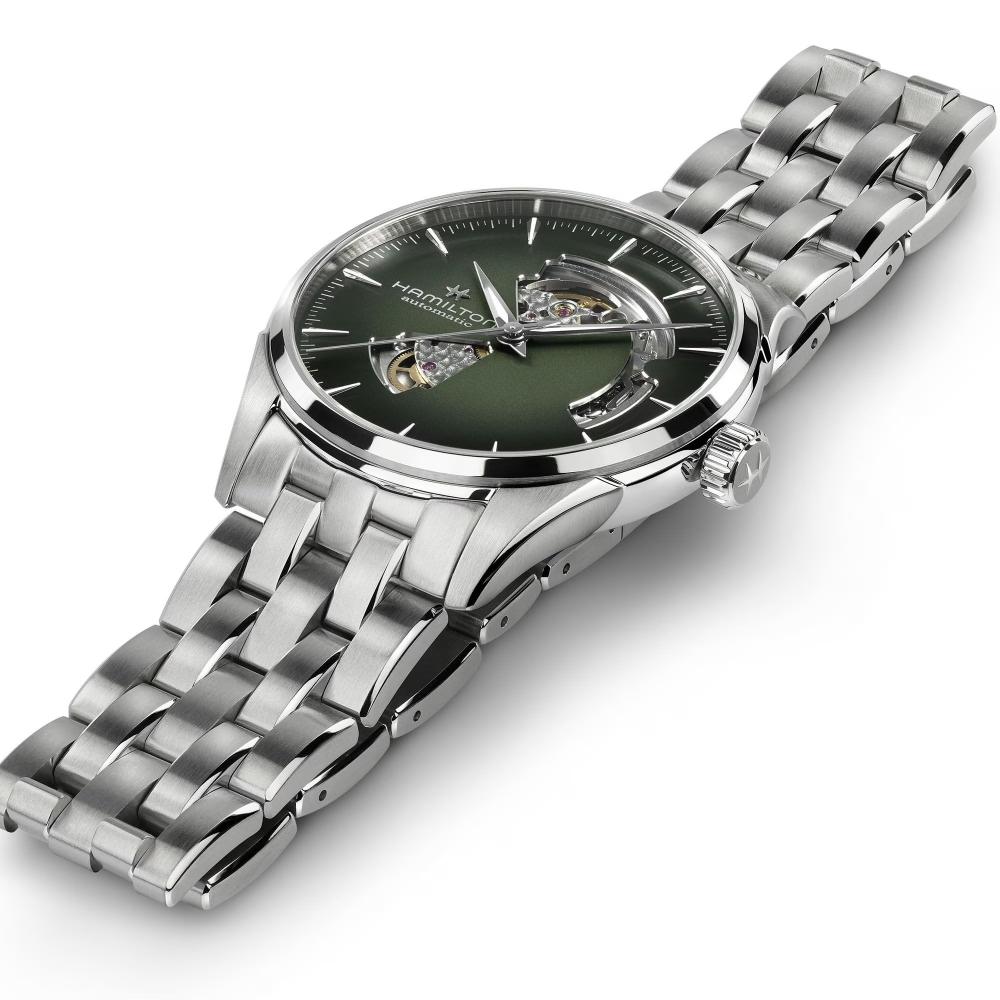 HAMILTON Jazzmaster Open Heart Auto Green Gradient Dial 42mm Silver Stainless Steel Bracelet H32705160