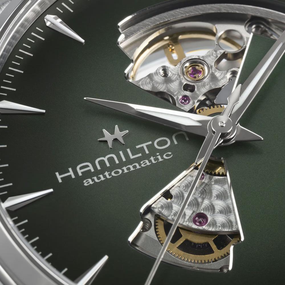 HAMILTON Jazzmaster Open Heart Auto Green Gradient Dial 42mm Silver Stainless Steel Bracelet H32705160