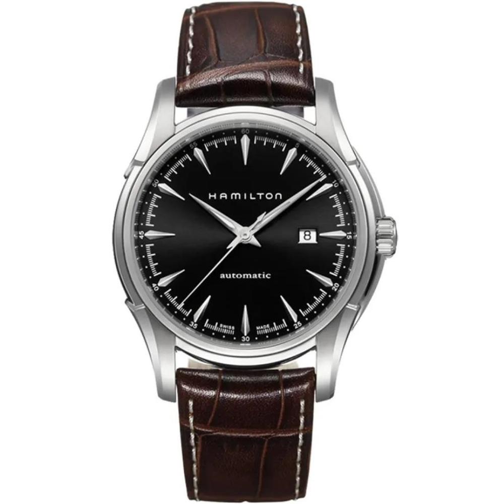 HAMILTON Jazzmaster Viewmatic Auto Black Dial 44mm Silver Stainless Steel Brown Leather Strap H32715531