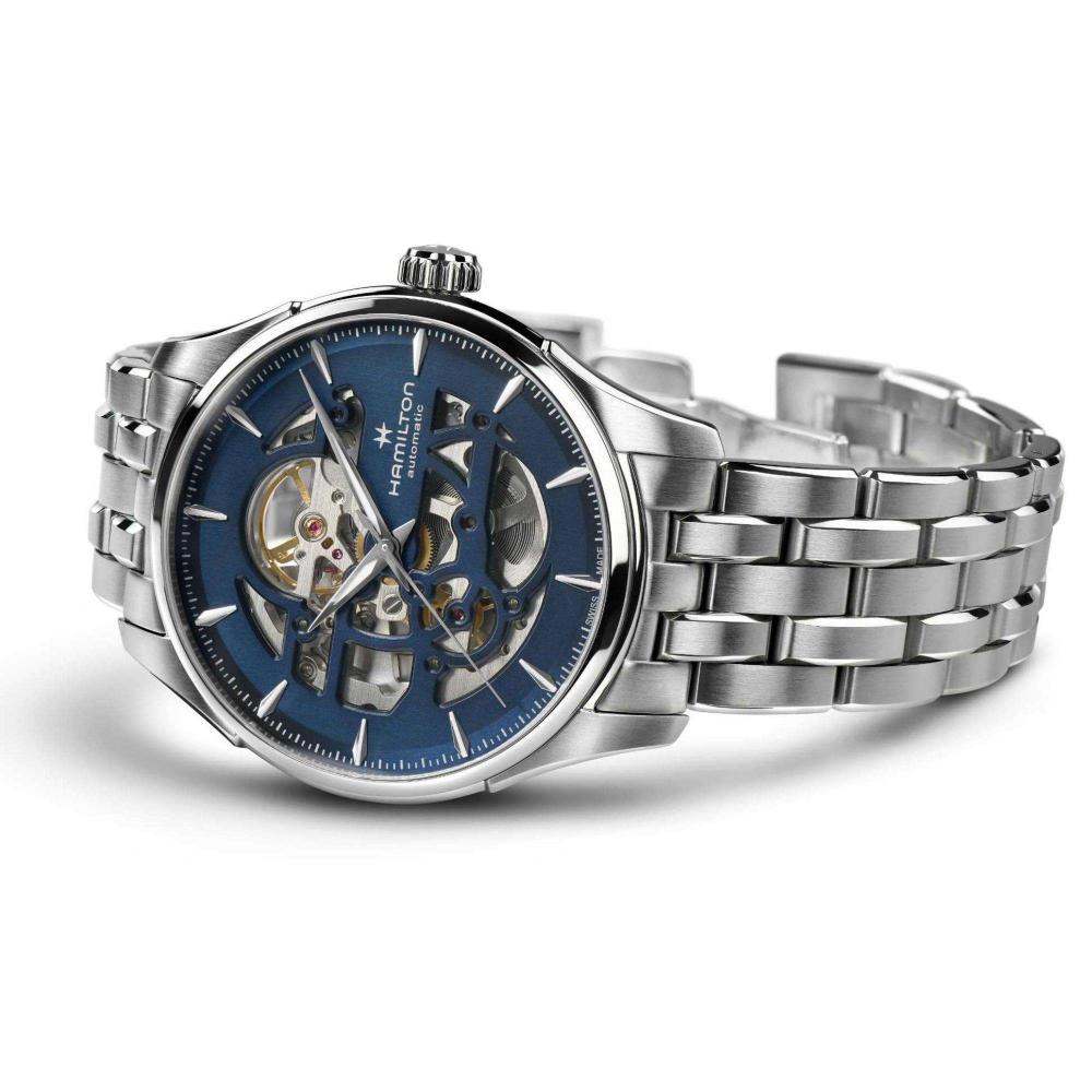 HAMILTON Jazzmaster Skeleton Auto Blue Dial 40mm Silver Stainless Steel Bracelet H42535141