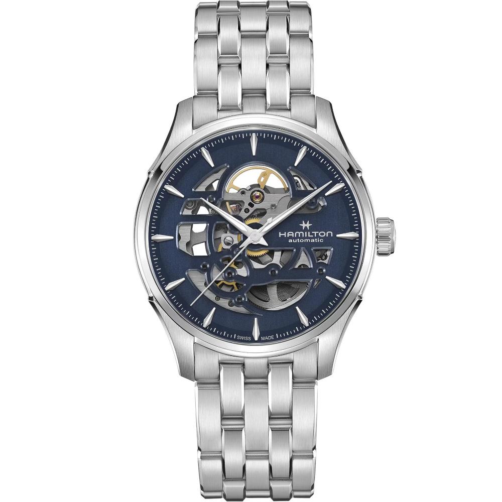 HAMILTON Jazzmaster Skeleton Auto Blue Dial 40mm Silver Stainless Steel Bracelet H42535141