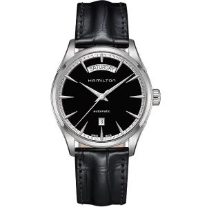 HAMILTON Jazzmaster Day Date Auto Black Dial  42mm Silver Stainless Steel Black Leather Strap H42565731 - 8804