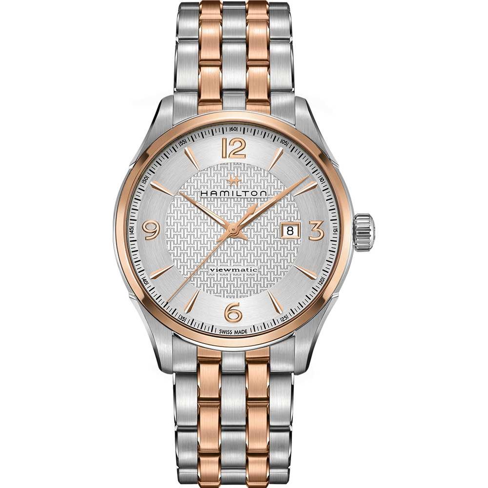 HAMILTON Jazzmaster Viewmatic Auto Silver Dial 44mm Two Tone Rose Gold & Silver Stainless Steel Bracelet H42725151