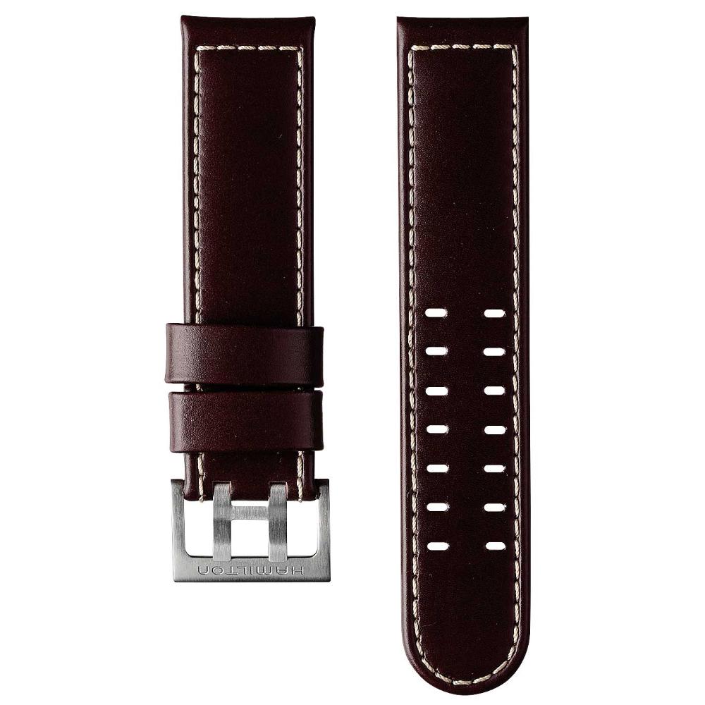 HAMILTON Official Khaki Aviation Genuine Leather 23-22mm Official Brown Leather Strap H600.647.101