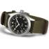 HAMILTON Khaki Field Quartz Black Dial 38mm Silver Stainless Steel Green Fabric Strap H69401930 - 1