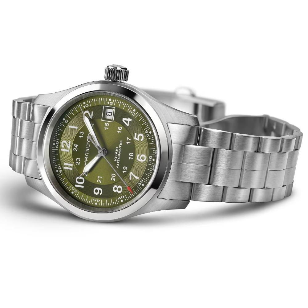 HAMILTON Khaki Field Automatic Green Dial 38mm Silver Stainless Steel Bracelet H70455160