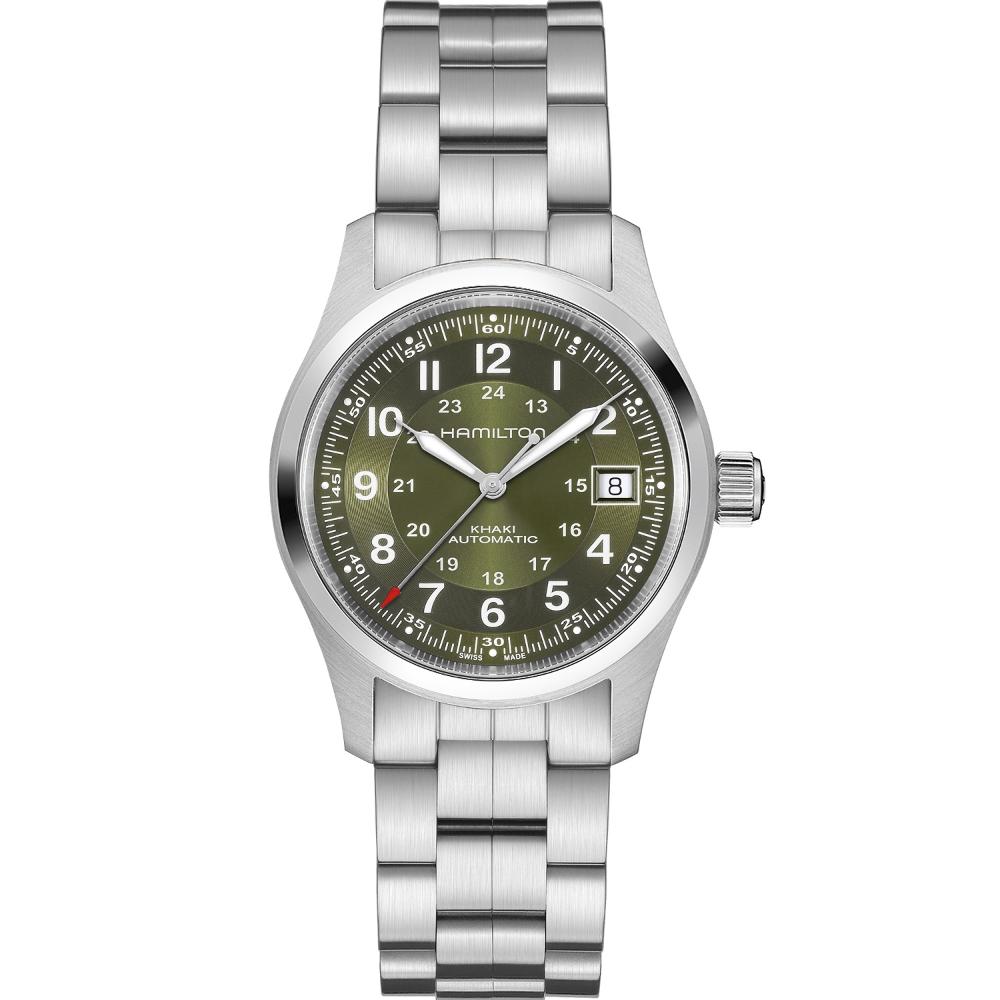 HAMILTON Khaki Field Automatic Green Dial 38mm Silver Stainless Steel Bracelet H70455160