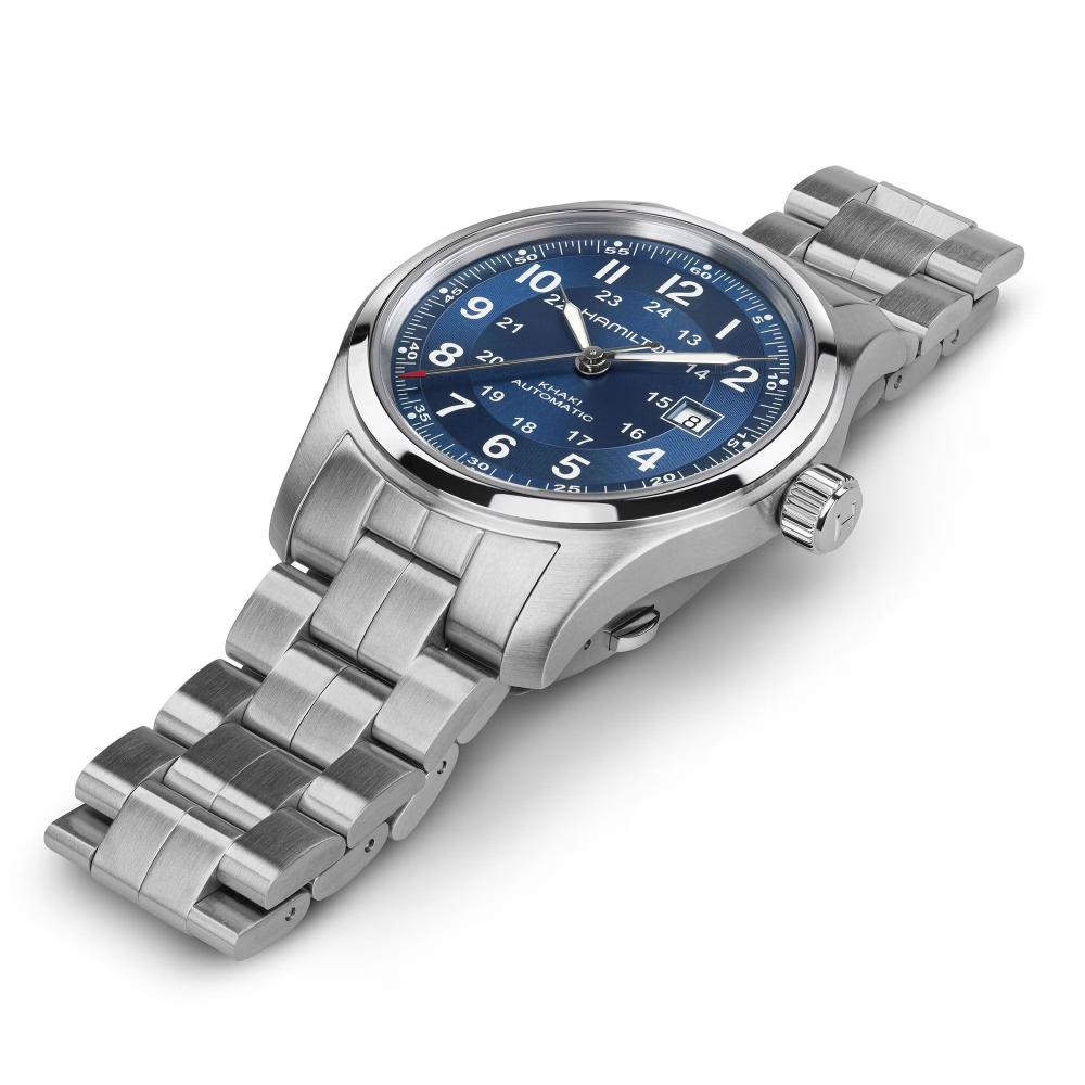 HAMILTON Khaki Field Automatic Blue Dial 42mm Silver Stainless Steel Bracelet H70605140