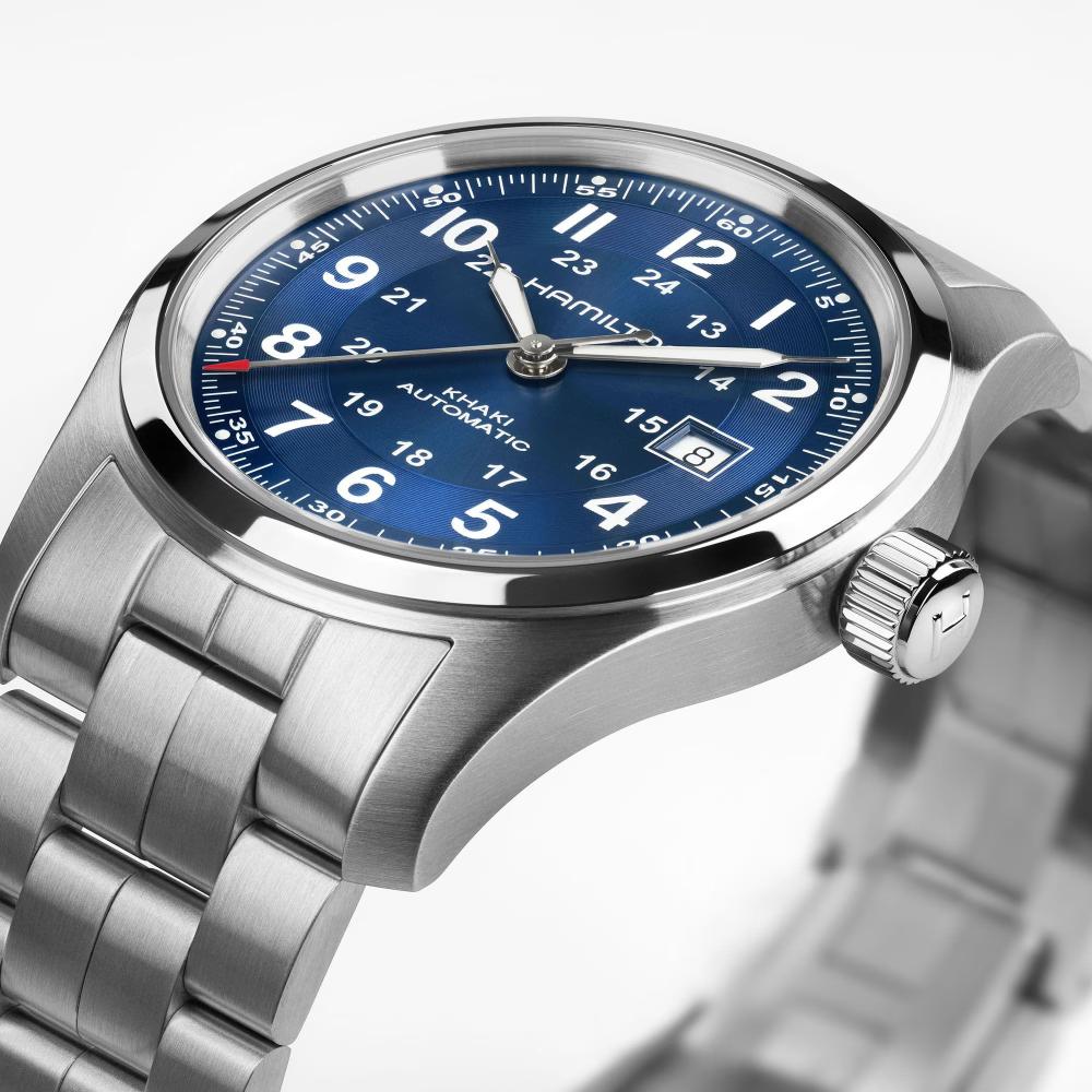 HAMILTON Khaki Field Automatic Blue Dial 42mm Silver Stainless Steel Bracelet H70605140