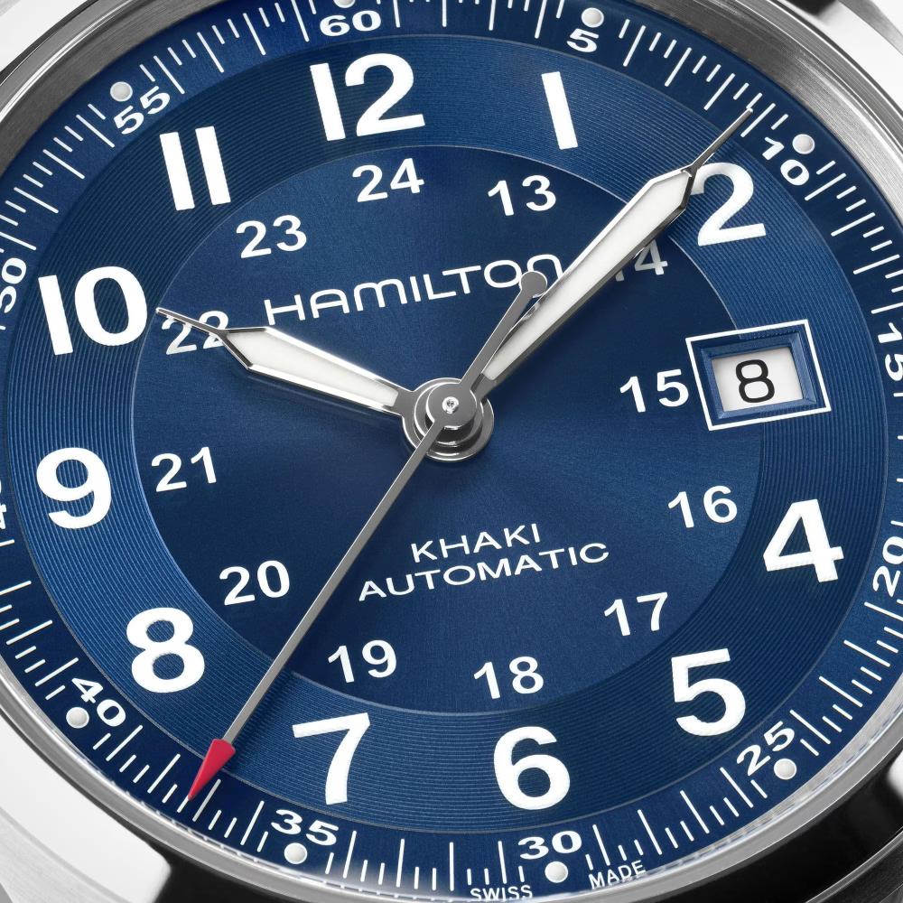 HAMILTON Khaki Field Automatic Blue Dial 42mm Silver Stainless Steel Bracelet H70605140