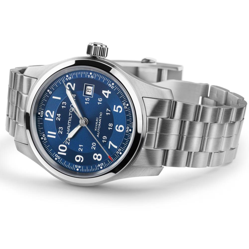 HAMILTON Khaki Field Automatic Blue Dial 42mm Silver Stainless Steel Bracelet H70605140