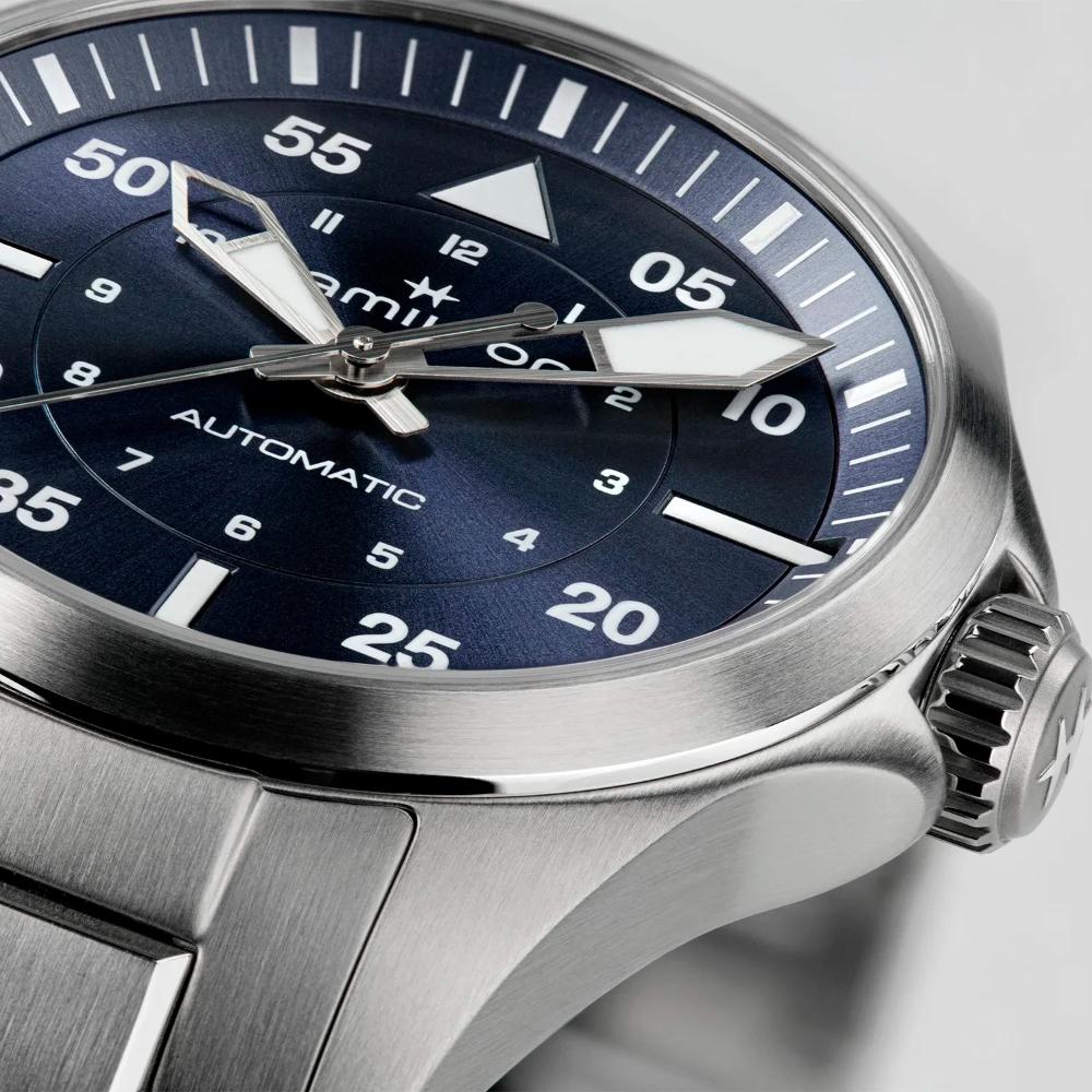 HAMILTON Khaki Aviation Pilot Day Date Auto Blue Dial 36mm Silver Stainless Steel Bracelet H76215140