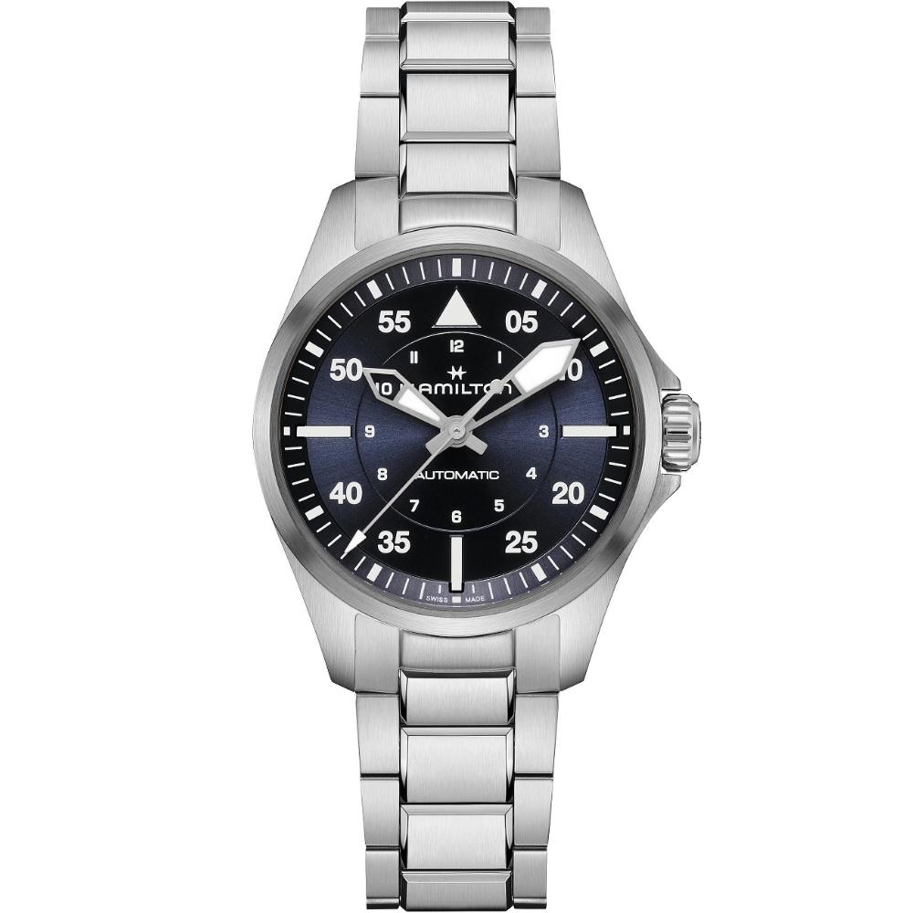 HAMILTON Khaki Aviation Pilot Day Date Auto Blue Dial 36mm Silver Stainless Steel Bracelet H76215140