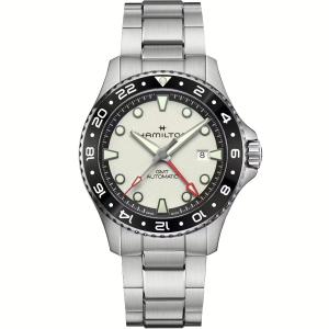 HAMILTON Khaki Navy Scuba Automatic GMT Beige Dial 43mm Silver Stainless Steel Bracelet H82555150 - 59746