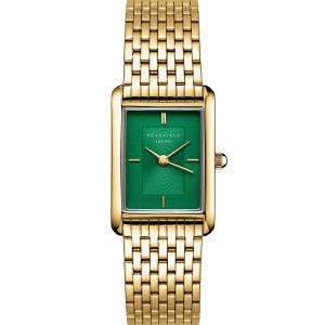 ROSEFIELD Heirloom Emerald Green Sunray Dial 23.5 x 30.6mm Gold Stainless Steel Bracelet HEGSG-H05 - 43139