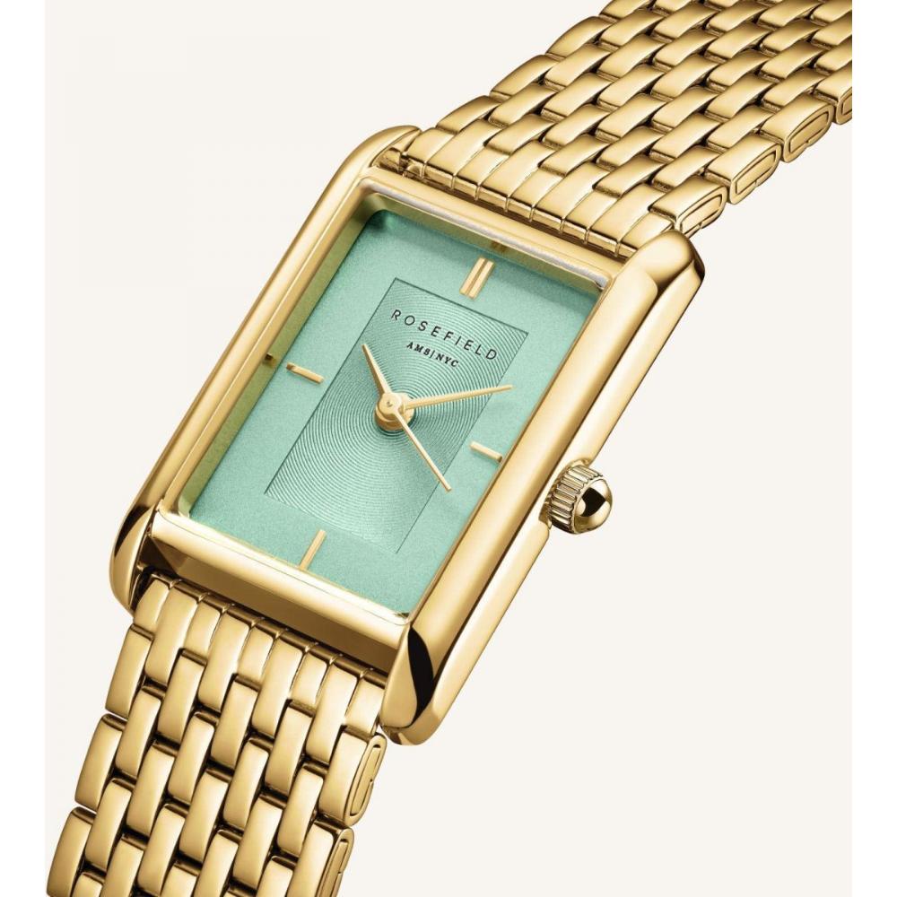 ROSEFIELD Heirloom Mint Green Sunray Dial 23.5 x 30.6mm Gold Stainless Steel Bracelet HMGSG-H04