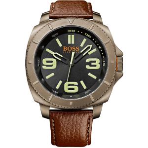 BOSS Orange Sao Paulo XL Three Hands 50mm Rose Gold Stainless Steel Brown Leather Strap 1513164 - 4451
