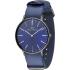 HARRY WILLIAMS Time Waits For No One Three Hands 41mm Gray Stainless Steel Blue Fabric Strap HW-2014M/05 - 0