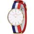 HARRY WILLIAMS This Time Tomorrow Three Hands 41mm Gold Stainless Steel Tri-Colour Fabric Strap HW-2014M/19 - 0