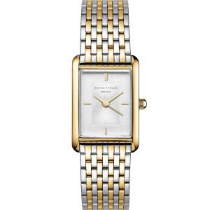 ROSEFIELD Heirloom Duotone White Sunray Dial 23.5 x 30.6mm Two Tone Gold Stainless Steel Bracelet HWDSG-H03 - 43146