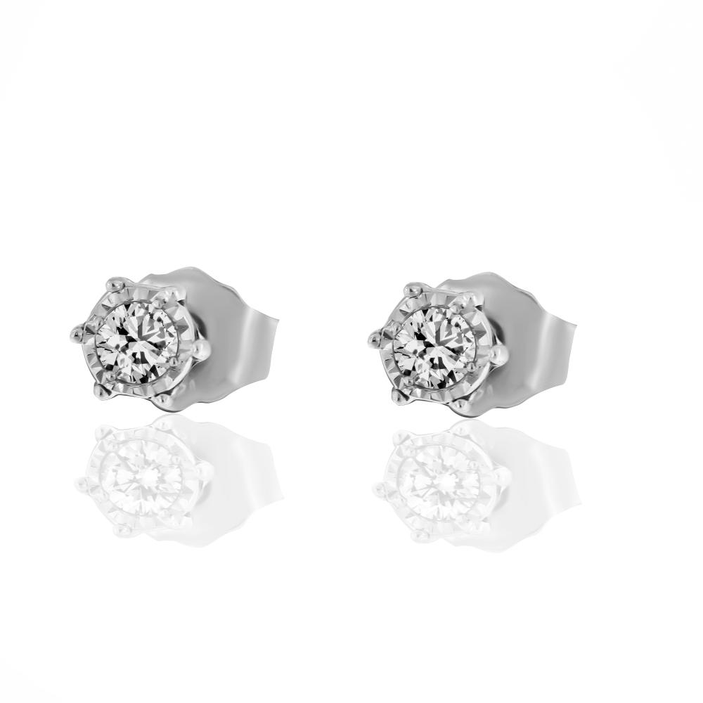 EARRINGS SENZIO Collection K18 White Gold with Diamonds BOI13150.W.21