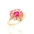 RING Rosette Metron Gold Yellow Gold K18 with Pink Sapphires 24072R - 1