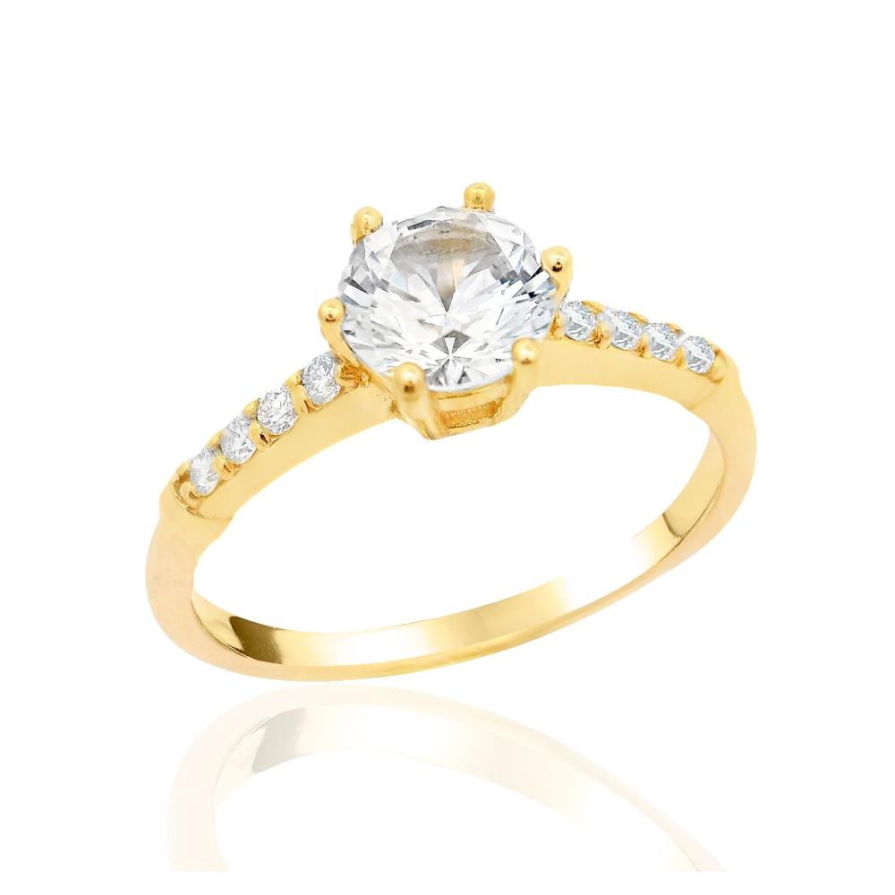 RING MetronGold K18 Yellow Gold with White Sapphire and Diamonds 23118Y-3