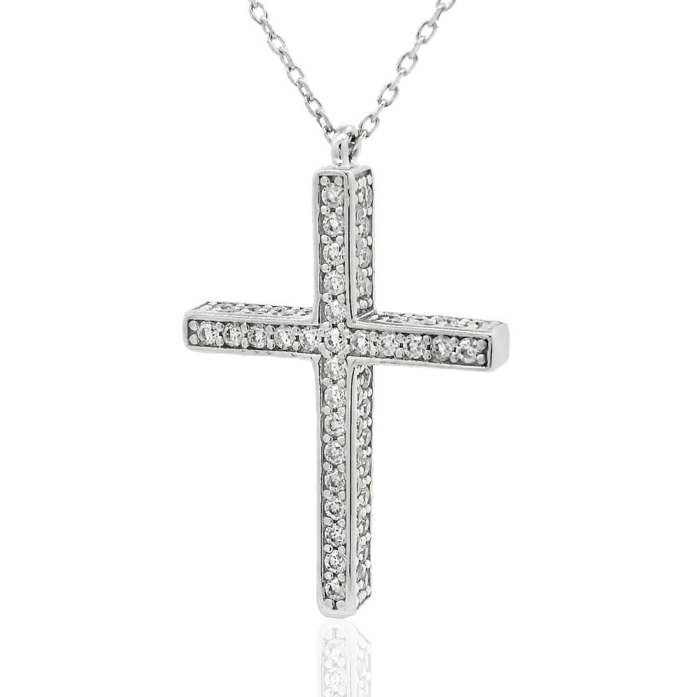 CROSS Women's White Gold K18 with White Sapphire 24119W