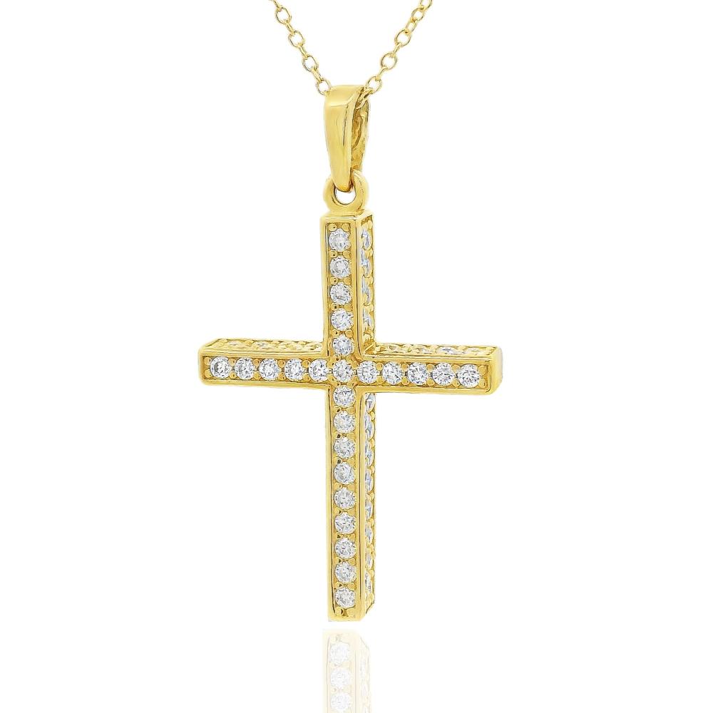 CROSS Women's Yellow Gold K18 with White Sapphire 24119Y