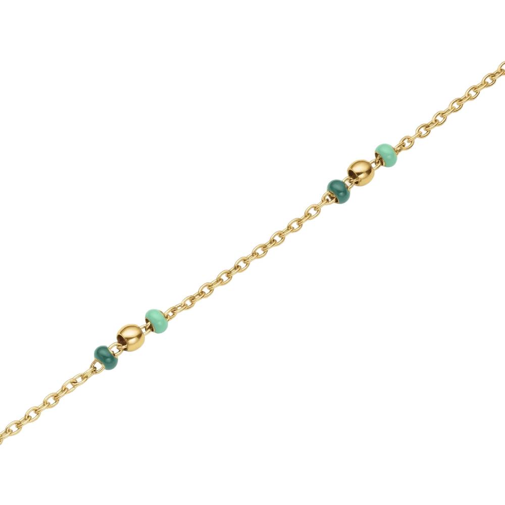 ROSEFIELD Emerald Dotted Bracelet Gold Stainless Steel JBEDG-J720