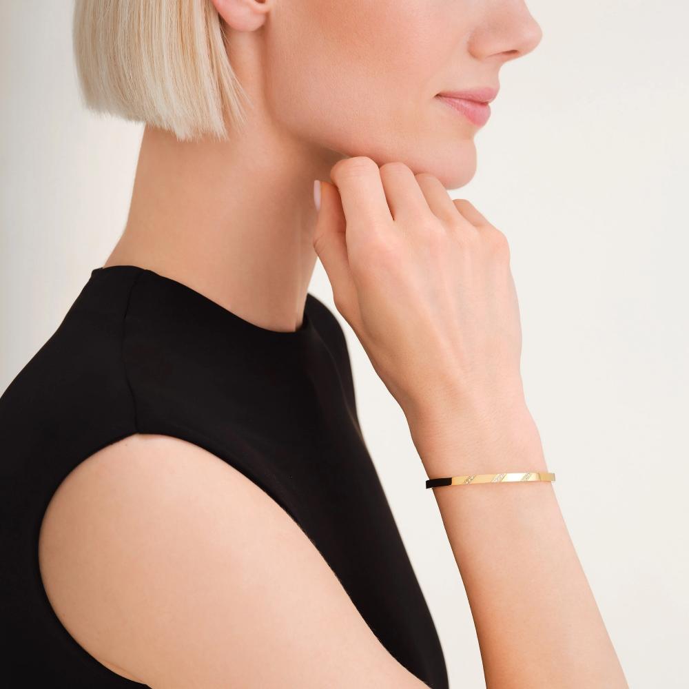 ROSEFIELD Lines Crystals Bangle Bracelet from Stainless Steel JBLCG-J1043