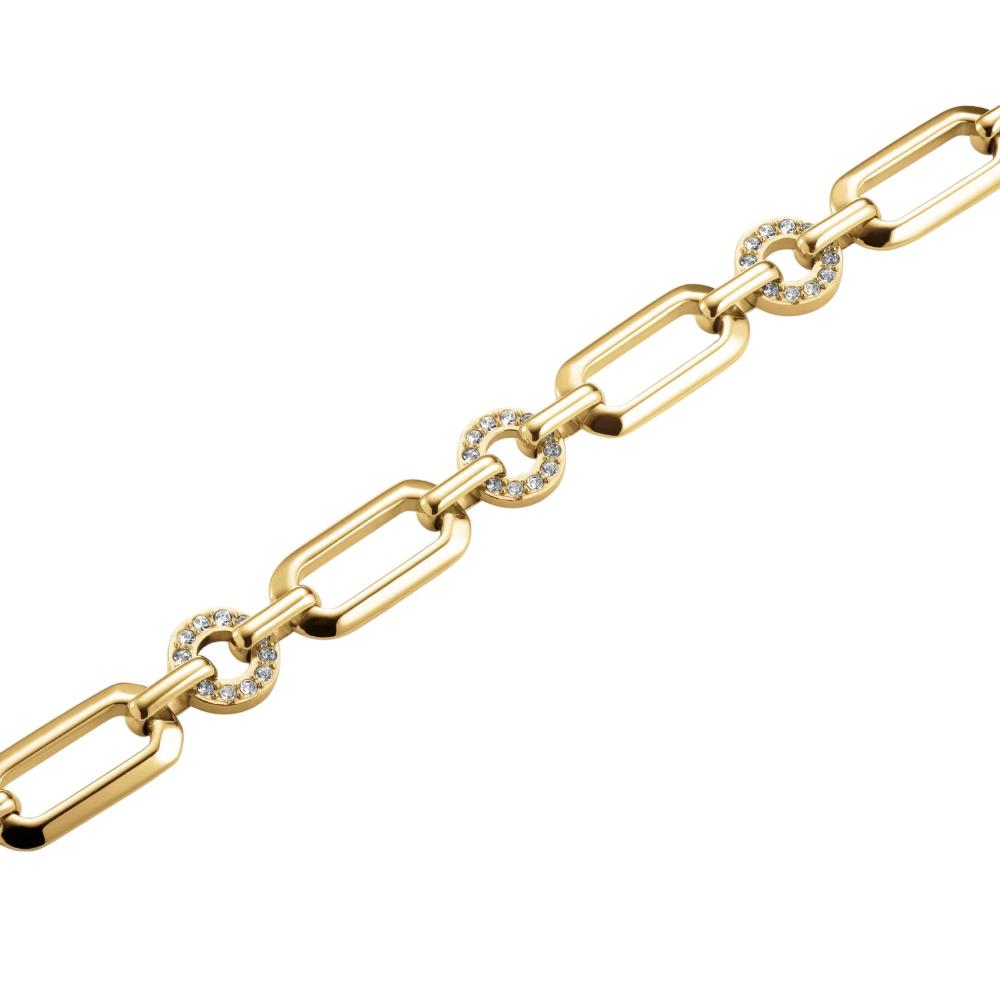 ROSEFIELD Studs Bracelet Gold Stainless Steel with Zircon Stones JBOSG-J900