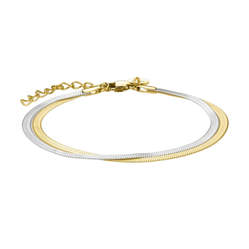 ROSEFIELD Duo Snake Bracelet Two Tone Gold Stainless Steel JBSCD-J677