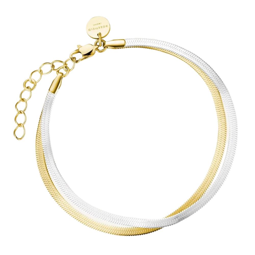 ROSEFIELD Duo Snake Bracelet Two Tone Gold Stainless Steel JBSCD-J677