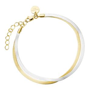 ROSEFIELD Duo Snake Bracelet Two Tone Gold Stainless Steel JBSCD-J677 - 48561