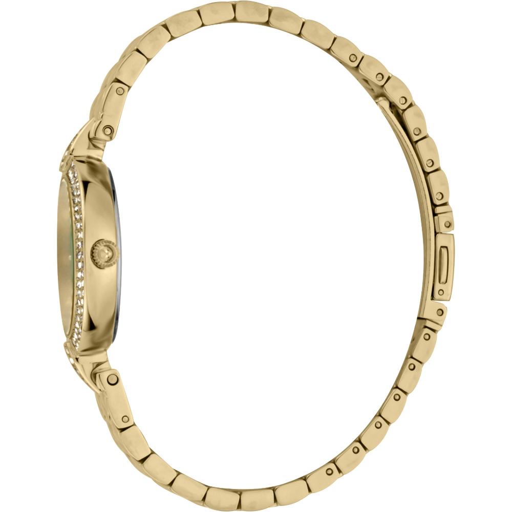 JUST CAVALLI Glam Chic Crystals Green Dial 30mm Gold Stainless Steel Bracelet Gift Set JC1L159M0065