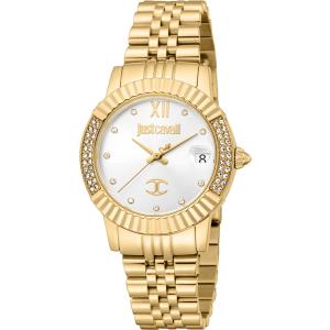 JUST CAVALLI Glam Silver Dial 32mm Gold Stainless Steel Bracelet JC1L199M0025 - 47733