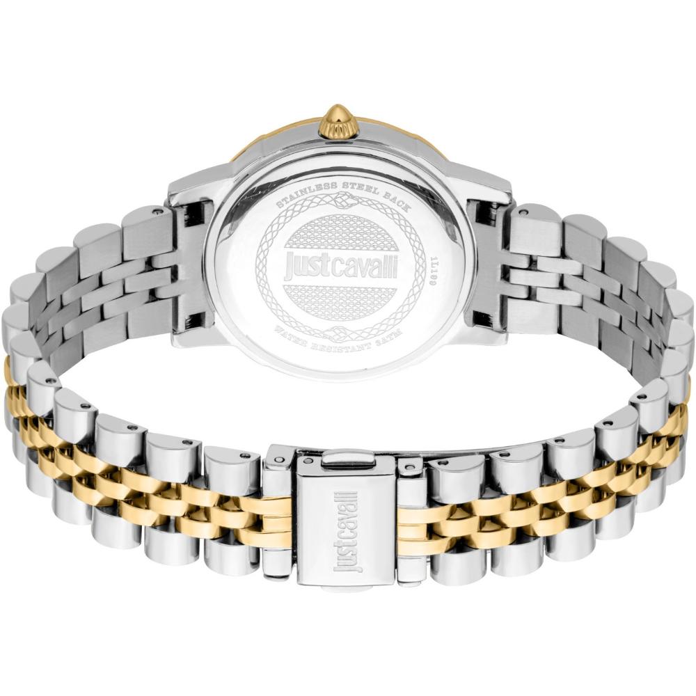 JUST CAVALLI Glam White Pearl Dial 32mm Two Tone Gold Stainless Steel Bracelet JC1L199M0055