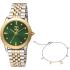 JUST CAVALLI Donna Set Green Dial 34mm Two Tone Gold Stainless Steel Bracelet Gift Set JC1L211M0295 - 0