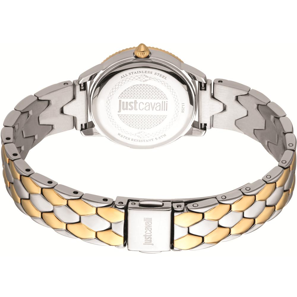 JUST CAVALLI Cuore Set White Pearl Dial 28mm Two Tone Gold Stainless Steel Bracelet Gift Set JC1L258M0085