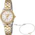 JUST CAVALLI Cuore Set White Pearl Dial 28mm Two Tone Gold Stainless Steel Bracelet Gift Set JC1L258M0085 - 0