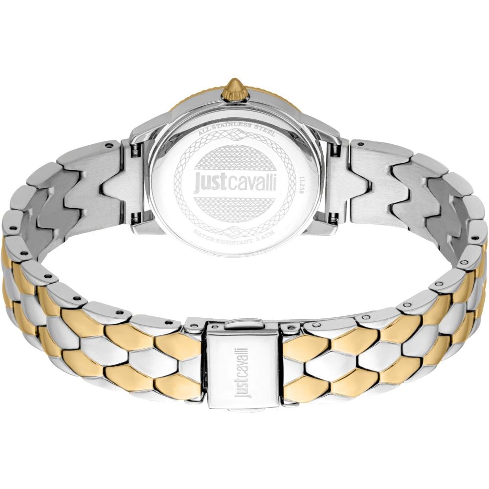 JUST CAVALLI Glam White Pearl Dial 28mm Two Tone Gold Stainless Steel Bracelet JC1L258M0265