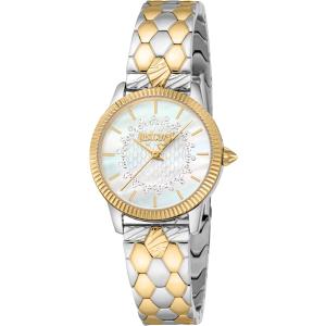 JUST CAVALLI Glam White Pearl Dial 28mm Two Tone Gold Stainless Steel Bracelet JC1L258M0265 - 47665