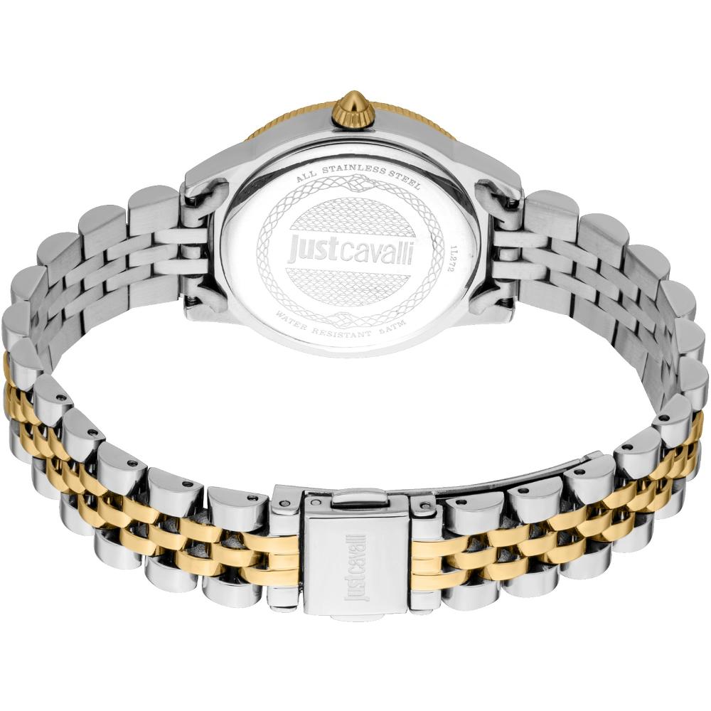 JUST CAVALLI Animalier Gold Dial 30mm Two Tone Gold Stainless Steel Bracelet JC1L272M0055