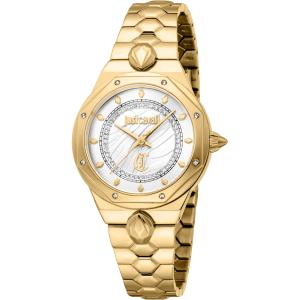 JUST CAVALLI Glam White Dial 32mm Gold Stainless Steel Bracelet JC1L277M0025 - 60900