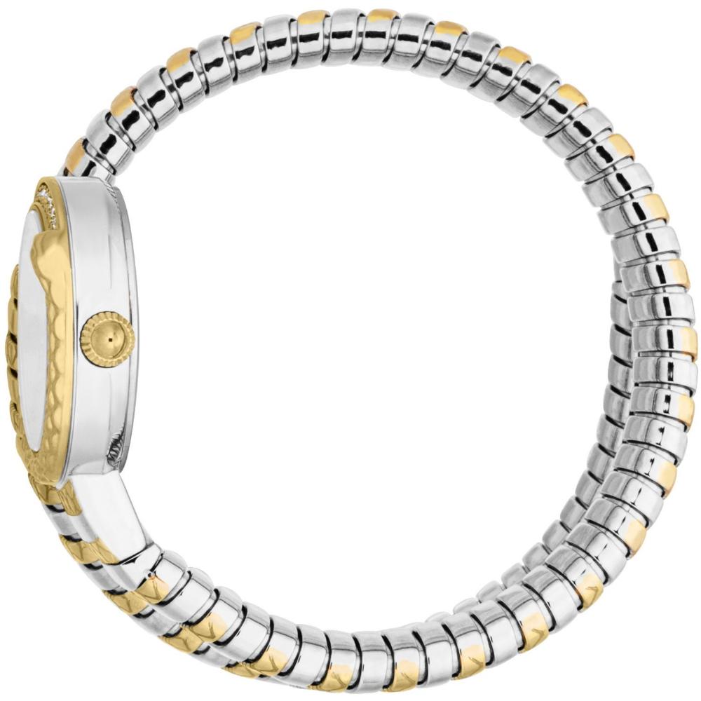 JUST CAVALLI Signature Snake Silver Dial 23mm Two Tone Gold Stainless Steel Bracelet JC1L301M0065