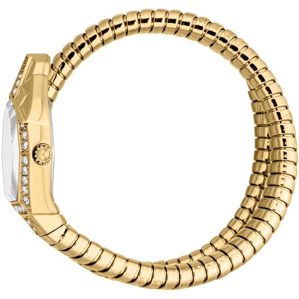 JUST CAVALLI Signature Snake Silver Dial 23x32.5mm Gold Stainless Steel Bracelet JC1L303M0025