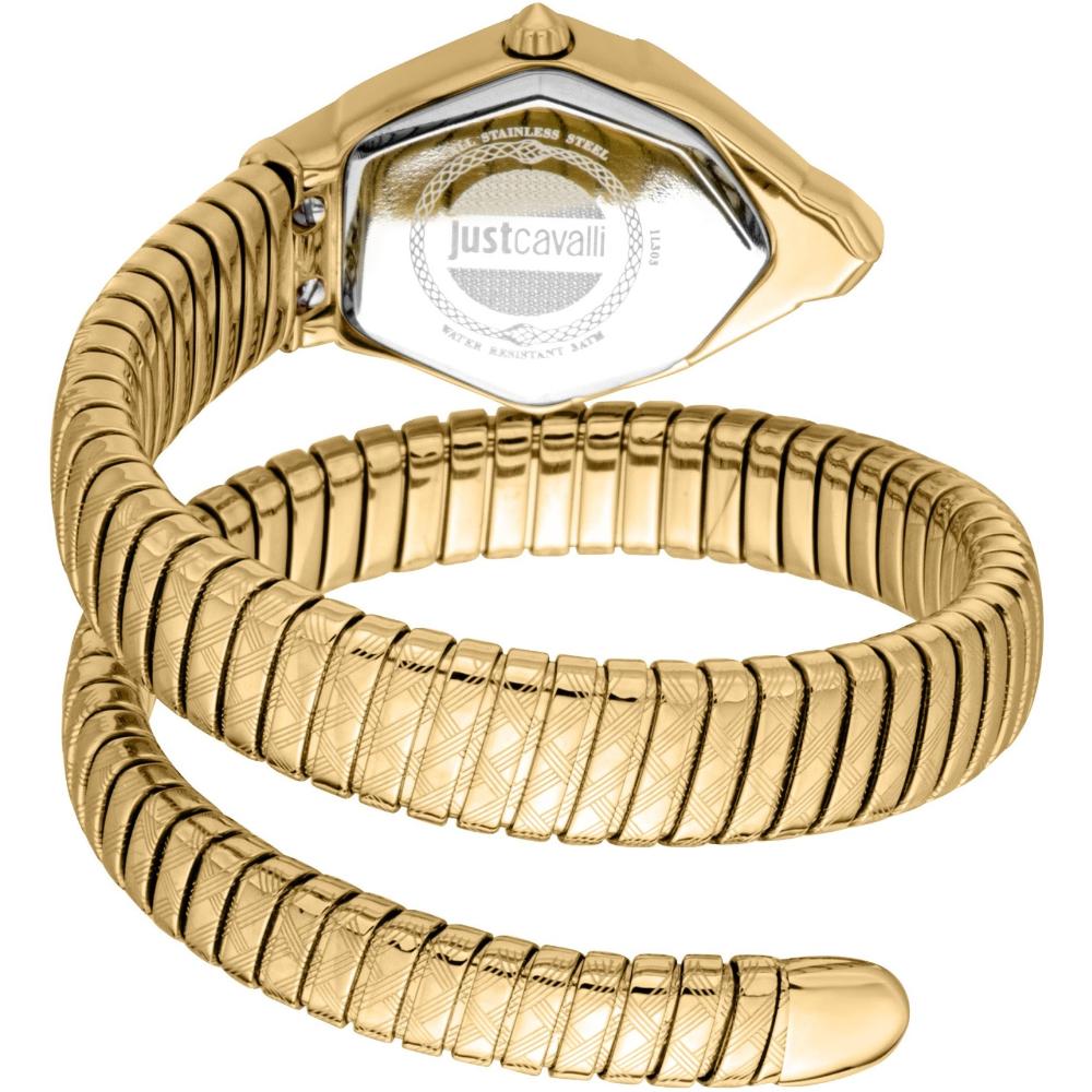 JUST CAVALLI Signature Snake Green Dial 23x32.5mm Gold Stainless Steel Bracelet JC1L303M0035