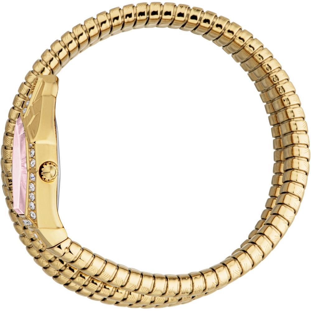 JUST CAVALLI Signature Snake Red Dial 23mm Gold Stainless Steel Bracelet JC1L304M0035